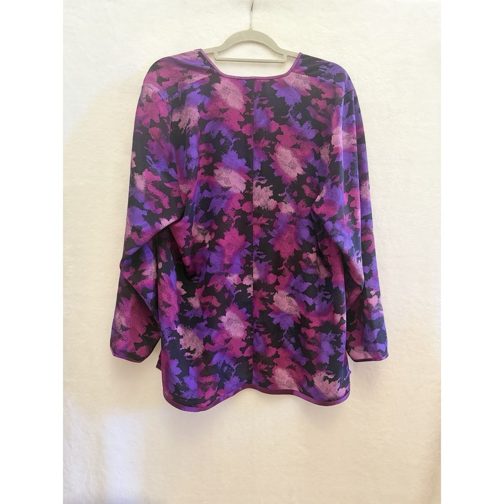 Maggie Shepherd Lounge Track 2 Piece Set L Purple Abstract Australia Vtg 90s - Picture 8 of 9